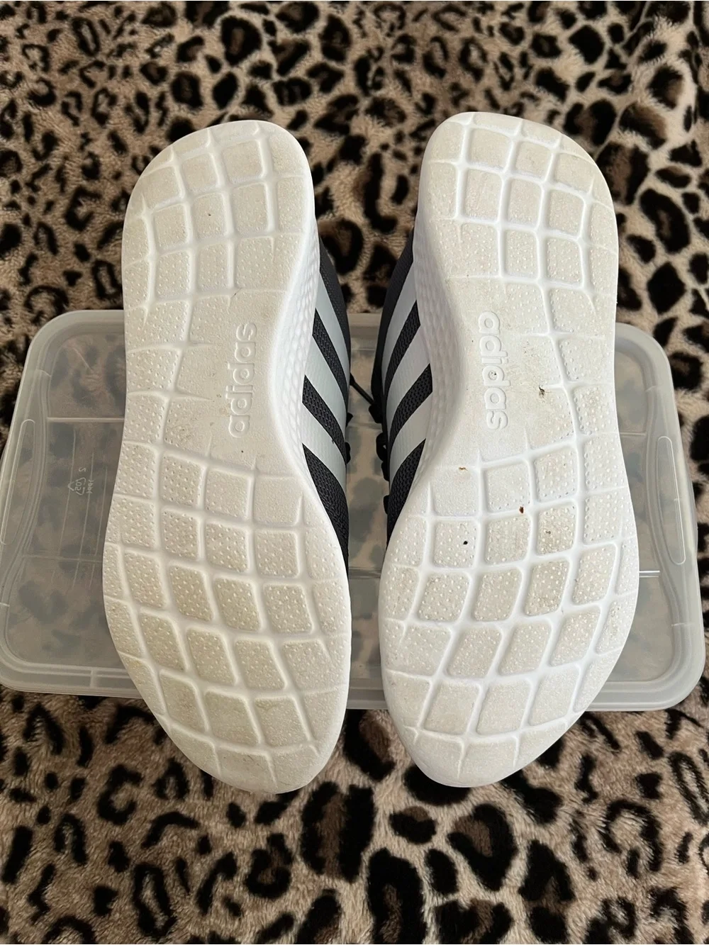 adidas Women's Navy Athletic Sneakers with White Stripes